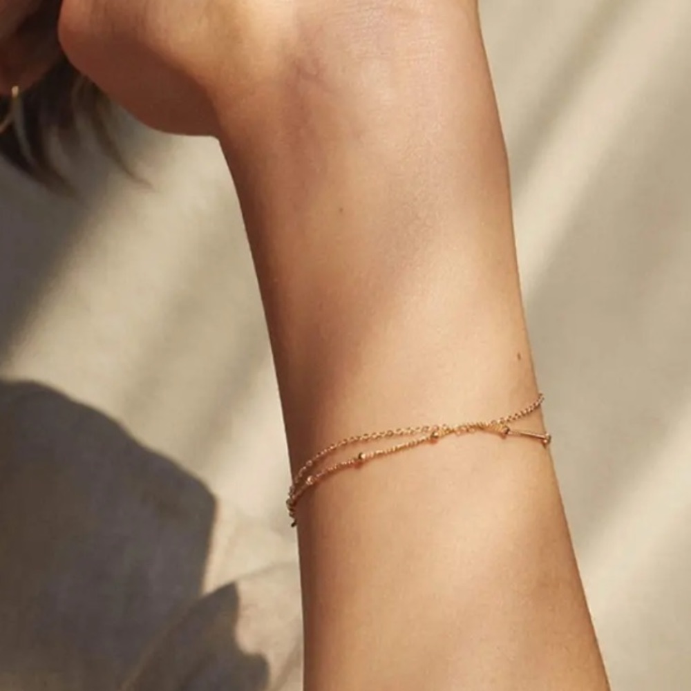 ⚜️𝟯𝟬%𝗢𝗙𝗙 𝗯𝘂𝗻𝗱𝗹𝗲𝘀 𝟯+⚜️ NEW Thin Beaded Chain Stainless Steel Bracelet - Picture 11 of 15